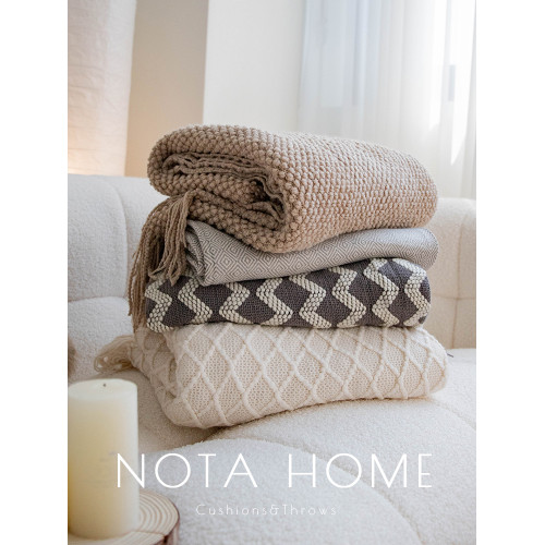 北歐風毛毯沙發毯雙人蓋毯單人披肩辦公室午休毯民宿床尾巾針織毯