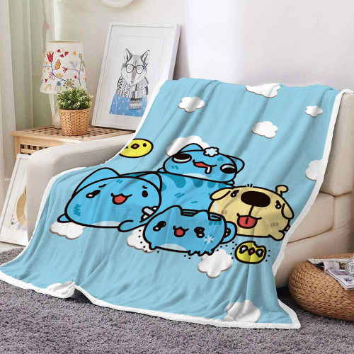 貓貓蟲咖波秋冬季雙面絨毯子BugcatCapoo珊瑚絨兒童午睡沙發蓋毯