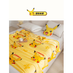 寶可夢皮卡丘伊布兒童毛毯秋冬季辦公室午睡休蓋薄毯子卡通學生用