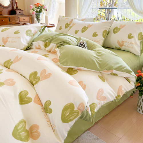 A類法式床上用品四件套全棉純棉床單水洗棉麻被套罩床包三件套夏3