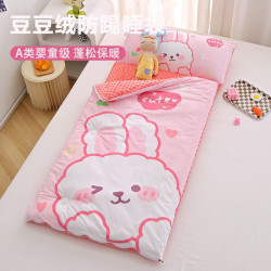A類加厚兒童睡袋豆豆絨秋冬嬰兒被子兩用寶寶幼兒園午睡被防風被