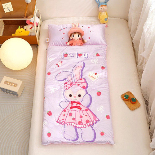 A類加厚兒童睡袋豆豆絨秋冬嬰兒被子兩用寶寶幼兒園午睡被防風被