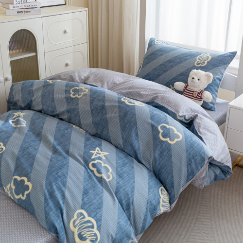 學生宿捨床上三件套床包款100%純棉全棉斜紋單人90cm床罩床單被套