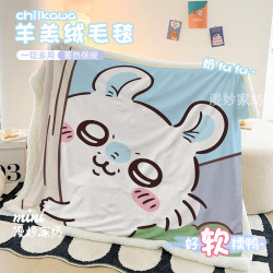 吉伊卡哇軟糯糯毛毯辦公室午睡披肩毯雙面絨毯學生宿捨單人小毯子