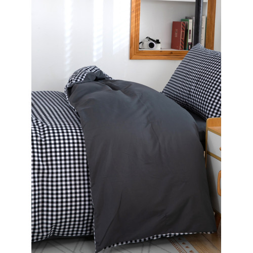 南通學生宿捨床上四件套全棉純棉磨毛兒童單人上下鋪格子三件套男