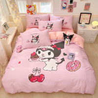 2025新款卡通庫洛米純棉床上四件套全棉兒童床單被套宿捨三件套女