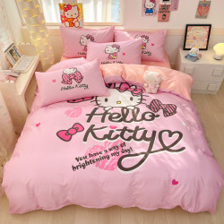 2025新款卡通庫洛米純棉床上四件套全棉兒童床單被套宿捨三件套女