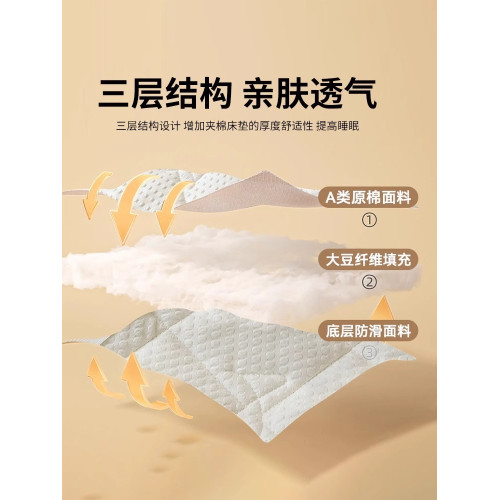 大豆夾棉床墊軟墊家用臥室薄款褥子墊被單人床褥墊鋪底保護防滑墊