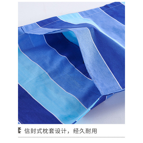 學生宿捨三件套純棉單人被套床單枕套三色藍竪條上下鋪床上用品