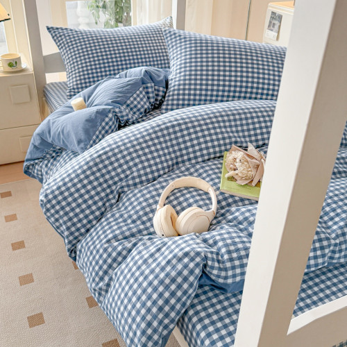 無印風水洗棉床上三件套學生宿捨寢室非純棉床單被套墊被褥六件套