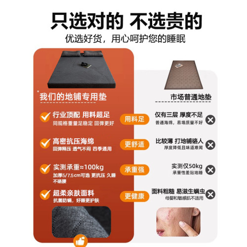 打地鋪神器家用折曡床墊海綿墊子護脊榻榻米單人地上睡覺專用軟墊