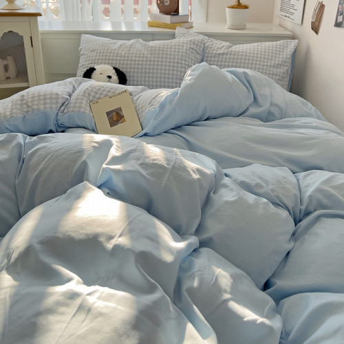 A類四件套新款加厚被套床單被罩床上用品清新碎花學生宿捨三件套4