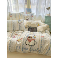 卡通超柔裸睡全棉四件套學生宿捨三件套純棉床單床包兒童床上用品