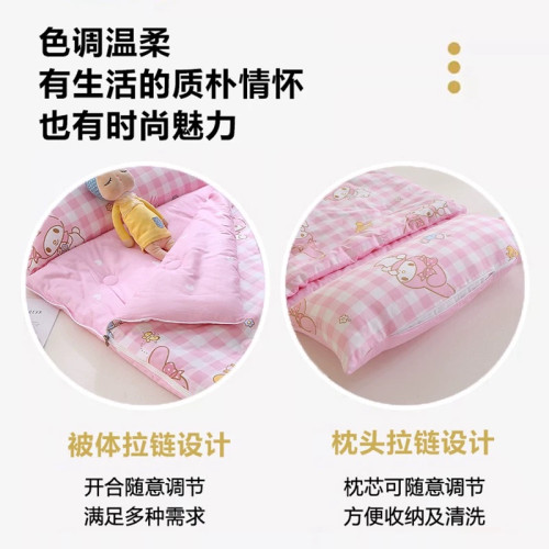 美樂蒂午睡防踢被兒童睡袋秋冬純棉中大童幼兒園防踢被子神器四季