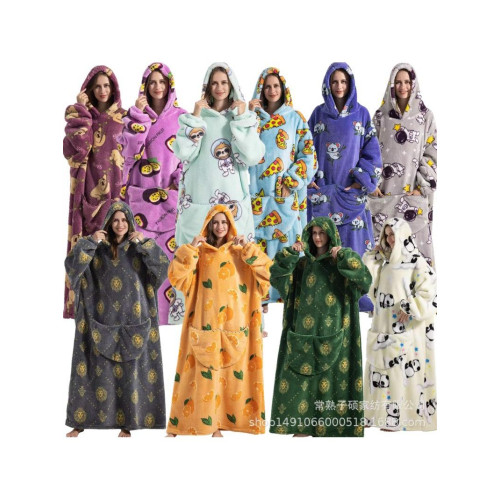 新款禦寒服家居睡衣懶人電視毯法蘭絨加大加厚羊羔絨卡通禦寒服跨 新款禦寒服家居睡衣懶人電視毯法蘭絨加大加厚羊羔絨卡通禦寒服跨