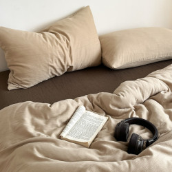 新款雙層紗四件套高級感親膚被套床單被罩床包柔軟學生宿捨三件套