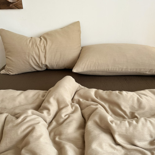 新款雙層紗四件套高級感親膚被套床單被罩床包柔軟學生宿捨三件套