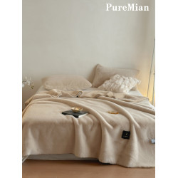 高級感水貂絨雙面絨秋冬加厚保暖沙發蓋毯辦公室午睡披肩毯毛毯子