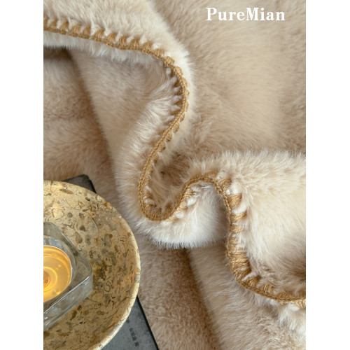 高級感水貂絨雙面絨秋冬加厚保暖沙發蓋毯辦公室午睡披肩毯毛毯子