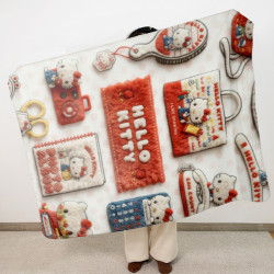 hellokitty凱蒂貓辦公室午休蓋腿毯子柔軟家居毛毯午睡披肩沙發毯