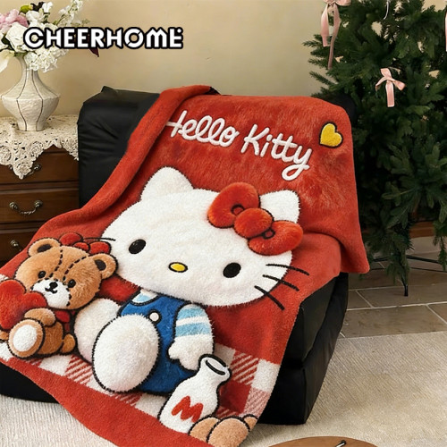 HelloKitty加厚毯子羊羔絨毛毯辦公學生披肩蓋腿毯兒童保暖蓋毯