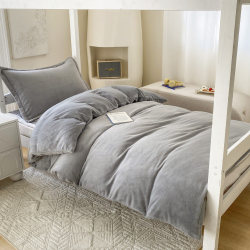 學生宿捨牛奶絨三件套冬季加絨床褥墊被保暖鋪底免打理床單珊瑚絨