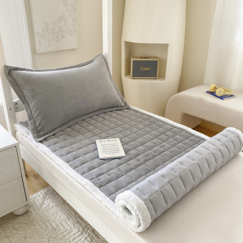 學生宿捨牛奶絨三件套冬季加絨床褥墊被保暖鋪底免打理床單珊瑚絨