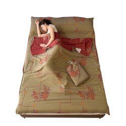 旅行賓館被套睡袋A類級別母嬰色織純棉雙層紗隔髒防髒裸睡床罩單