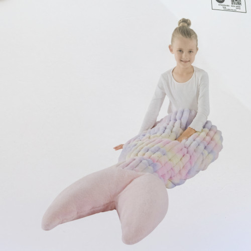 出口兒童美人魚加棉加厚睡袋 法蘭絨燙金 美人魚尾巴INS風