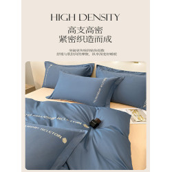 輕奢高檔全棉純棉床上四件套簡約刺綉新疆長絨棉床單歐式被套床包