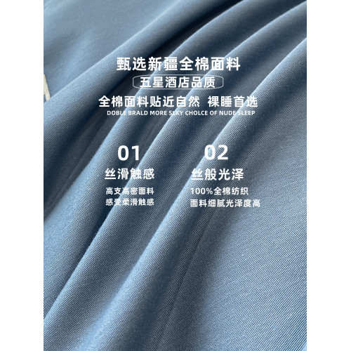 輕奢高檔全棉純棉床上四件套簡約刺綉新疆長絨棉床單歐式被套床包