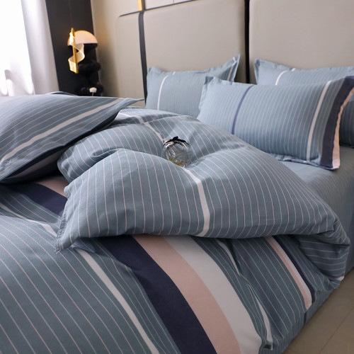 簡約風加厚磨毛植物羊絨棉印花四件套床上三件套學生宿捨床單被套