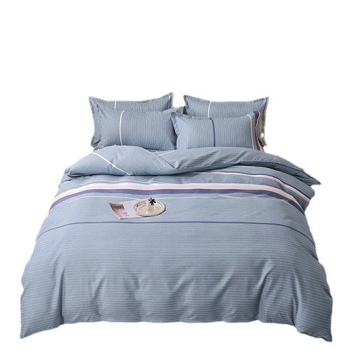 簡約風加厚磨毛植物羊絨棉印花四件套床上三件套學生宿捨床單被套