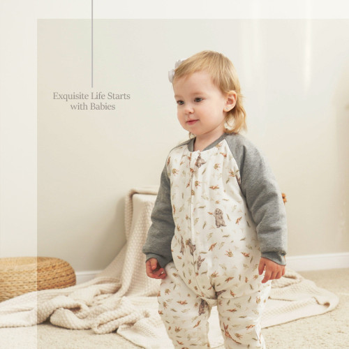 天竹聯盟 嬰幼兒竹棉紗布兒童睡袋秋冬款大小童防踢被寶寶薄夾棉