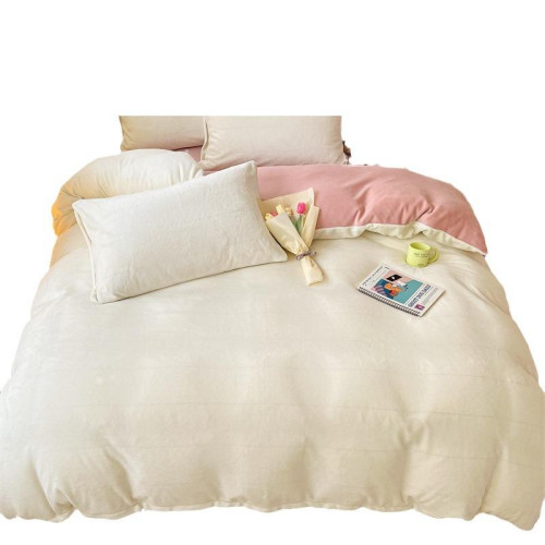 加厚牛奶絨被套單件2024新款冬季加絨毛絨被單法蘭珊瑚絨單人被罩