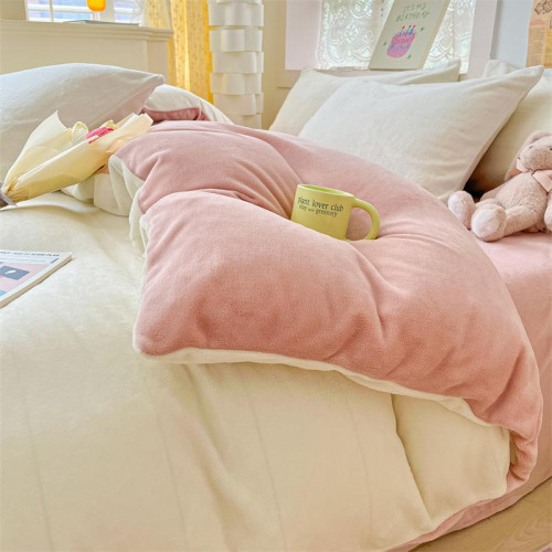 加厚牛奶絨被套單件2024新款冬季加絨毛絨被單法蘭珊瑚絨單人被罩
