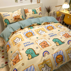 兒童純棉四件套全棉夏季卡通小汽車男孩100宿捨1.2被套床包床品三