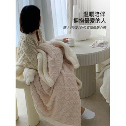 冬季加厚塔芙絨毛毯沙發蓋毯辦公室午睡毯羊羔珊瑚絨小毯子披肩毯