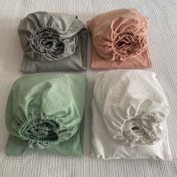 加厚蜂巢純棉床包單件全棉防滑透氣華夫格蓆夢思床墊套