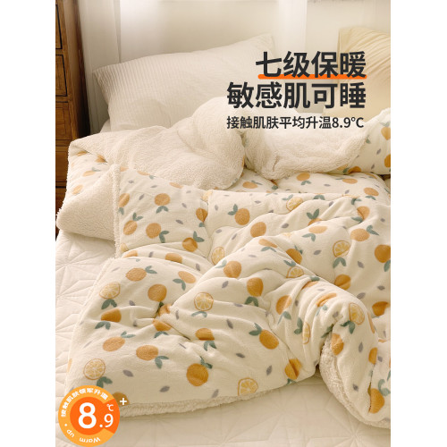 羊羔絨毛毯被子冬季加厚蓋毯珊瑚絨毯子床上用宿捨午睡毯加絨保暖