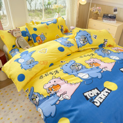 可愛床上四件套床單被套床包款床罩學生宿捨三件套水洗棉四季通用