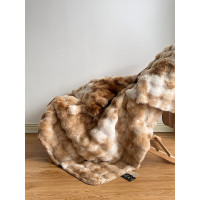 VEINSTUDIO 擼貓手感~高級紥染仿皮草兔毛絨蓋毯超柔休閒毯沙發毯