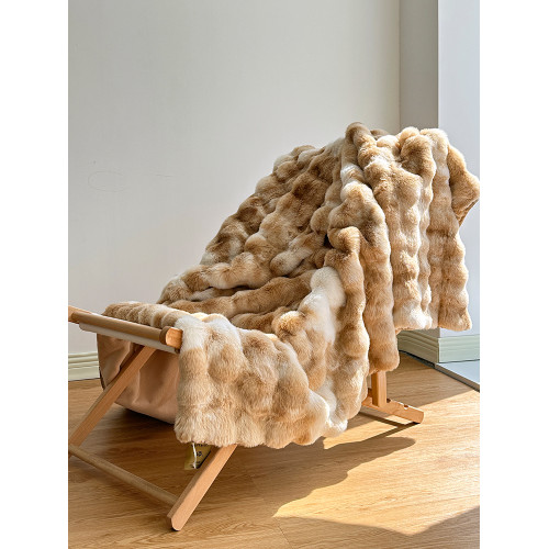 VEINSTUDIO 擼貓手感~高級紥染仿皮草兔毛絨蓋毯超柔休閒毯沙發毯