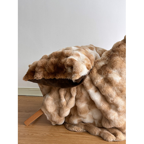 VEINSTUDIO 擼貓手感~高級紥染仿皮草兔毛絨蓋毯超柔休閒毯沙發毯