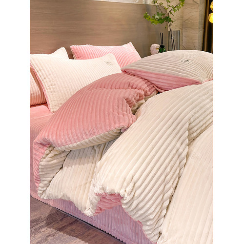 簡約加厚魔法絨四件套牛奶絨被套雙面絨毛床上用品珊瑚絨冬天保暖