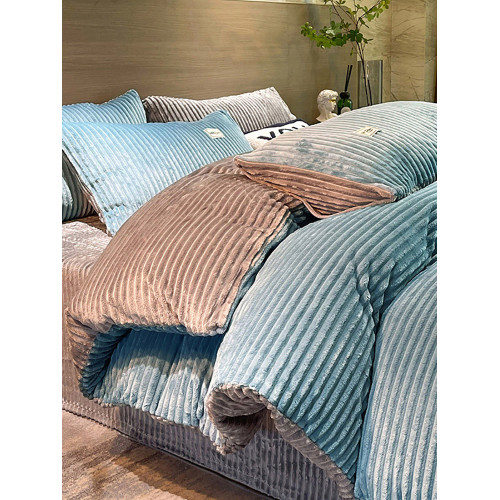 簡約加厚魔法絨四件套牛奶絨被套雙面絨毛床上用品珊瑚絨冬天保暖