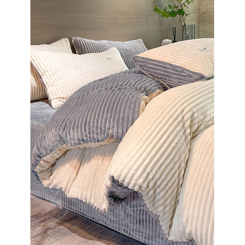 簡約加厚魔法絨四件套牛奶絨被套雙面絨毛床上用品珊瑚絨冬天保暖