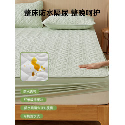 A類防水隔尿床包單件夾棉加厚床罩蓆夢思床墊保護罩防塵床套床單3