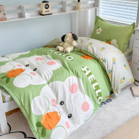 可愛學生宿捨床上用品三件套床包款90x190cm防滑床單人被罩四件套