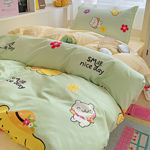 可愛學生宿捨床上用品三件套床包款90x190cm防滑床單人被罩四件套 可愛學生宿捨床上用品三件套床包款90x190cm防滑床單人被罩四件套